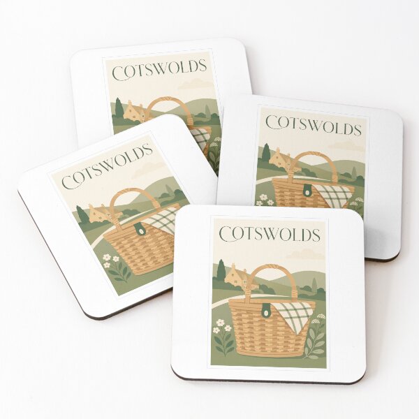 Item preview, Cotswolds England Picnic Basket Vintage Poster designed and sold by Beyond Destinations.