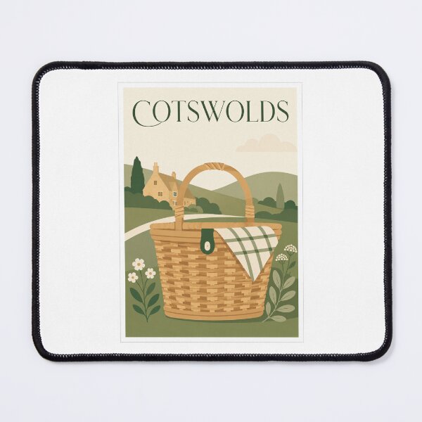 Item preview, Cotswolds England Picnic Basket Vintage Poster designed and sold by Beyond Destinations.