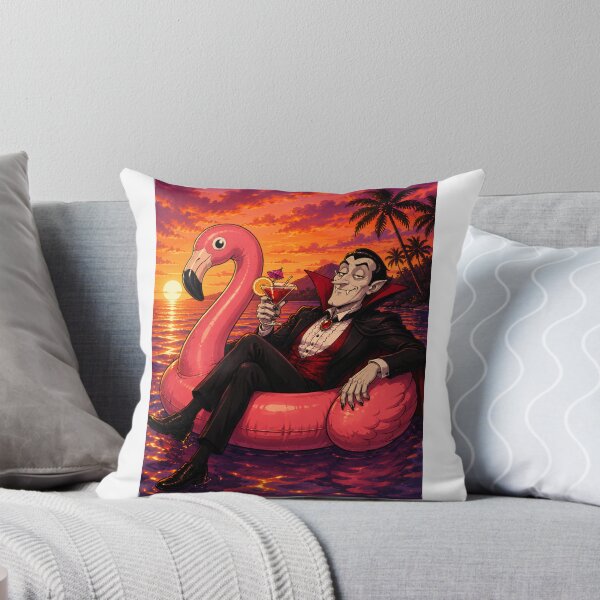 Item preview, Vampire Vacation Flamingo Float Summer Humor designed and sold by ComedyInkFactor.