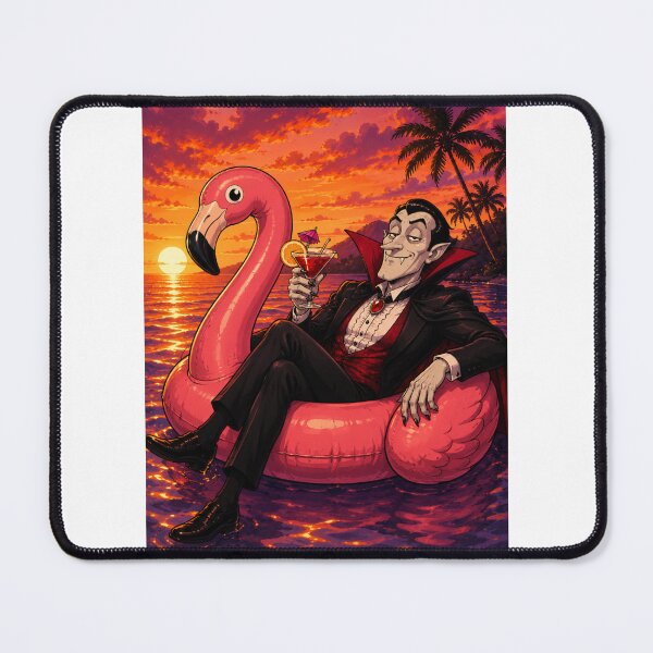 Item preview, Vampire Vacation Flamingo Float Summer Humor designed and sold by ComedyInkFactor.