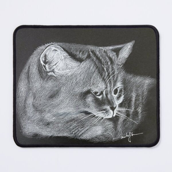 Item preview, Soulful Stare - White pencil Tabby Cat designed and sold by Eclipse-Whisper.