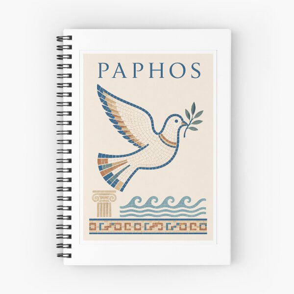 Item preview, Póster de viaje de la paloma mosaico de Pafos, Chipre designed and sold by Beyond Destinations.
