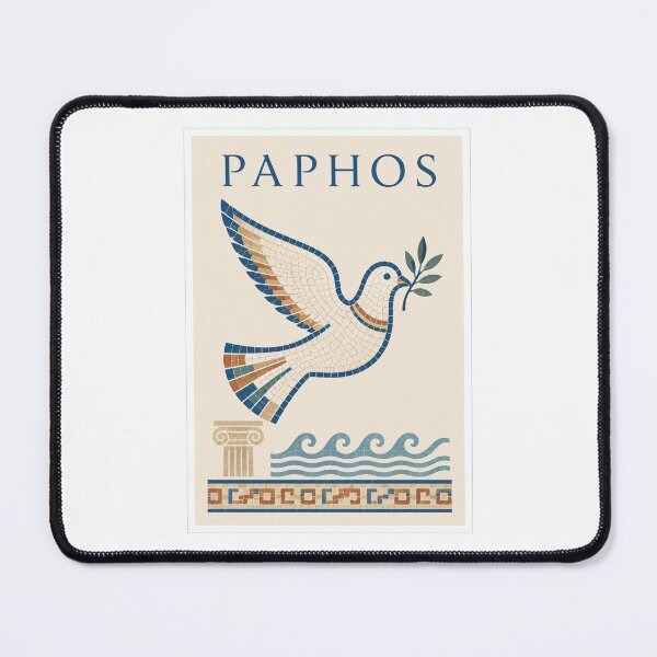 Item preview, Paphos Cyprus Mosaic Dove Travel Poster designed and sold by Beyond Destinations.