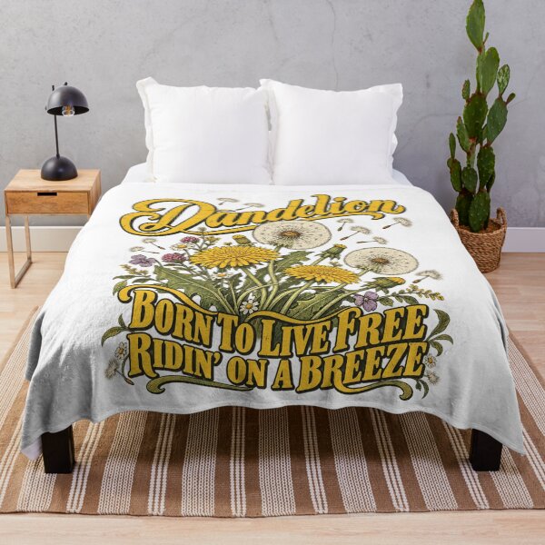 Item preview, Dandelion Born To Live Free Floral Nature Retro Design designed and sold by SEINENGAPPI23.