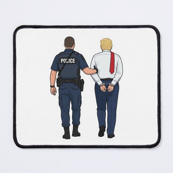 Item preview, Trump Handcuffed Arrested Illustration Anti Trump Political Satire Cartoon designed and sold by raedattia.