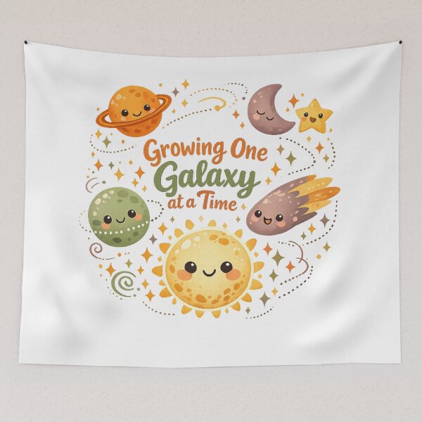 Item preview, Growing One Galaxy at a Time Cute Space Solar System Kawaii Astronomy Art designed and sold by inkoutninja.