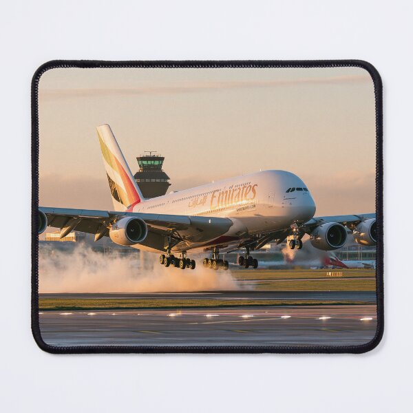 Item preview, Emirates A380 Landing At Manchester designed and sold by Skyframe Aviation.