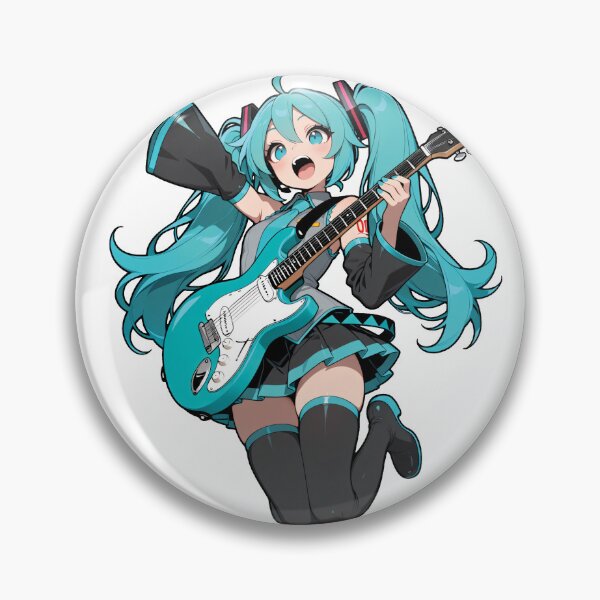 Item preview, Miku Sticker | Rockstar Guitar Jump Anime Vocaloid Decal designed and sold by RGB-crayon.