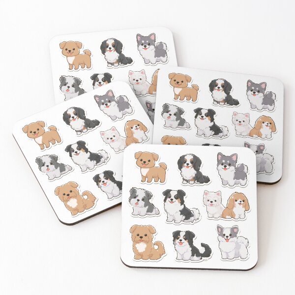 Item preview, Cute Kawaii Puppy Dogs Adorable Fluffy Canine Art designed and sold by NicolasGlowArt.