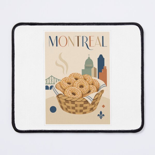 Item preview, Montreal Canada Bagels Travel Vintage Poster designed and sold by Beyond Destinations.