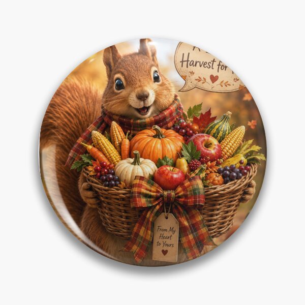 Item preview, A Little Harvest for You – Cute Autumn Squirrel with Pumpkin Harvest Basket designed and sold by CKADigital.