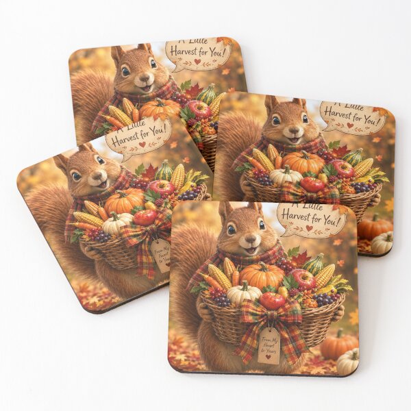 Item preview, A Little Harvest for You – Cute Autumn Squirrel with Pumpkin Harvest Basket designed and sold by CKADigital.