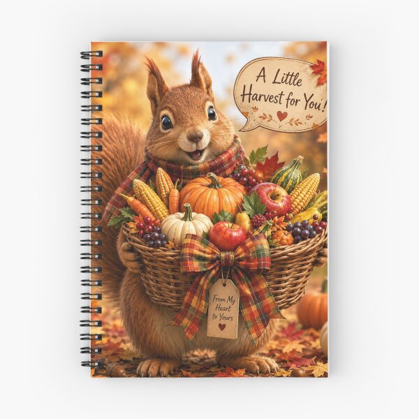Item preview, A Little Harvest for You – Cute Autumn Squirrel with Pumpkin Harvest Basket designed and sold by CKADigital.