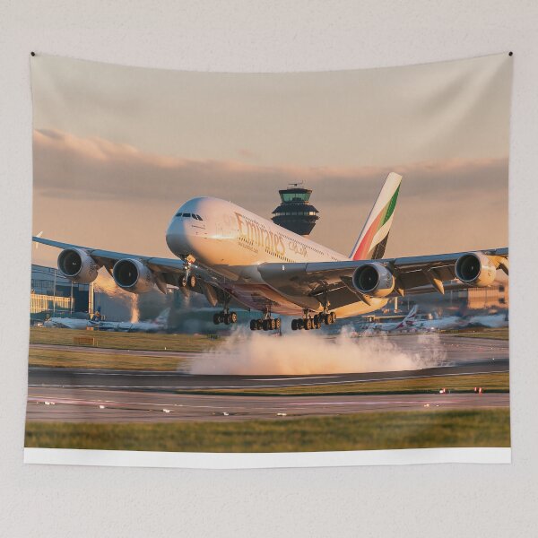 Item preview, Emirates A380 On Final Approach designed and sold by Skyframe Aviation.