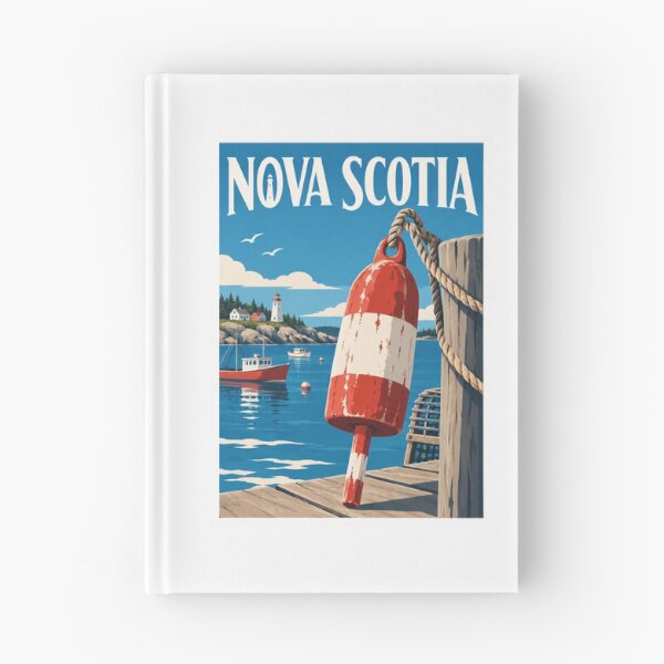 Item preview, Nova Scotia Canada Buoy Travel Vintage Poster designed and sold by Beyond Destinations.