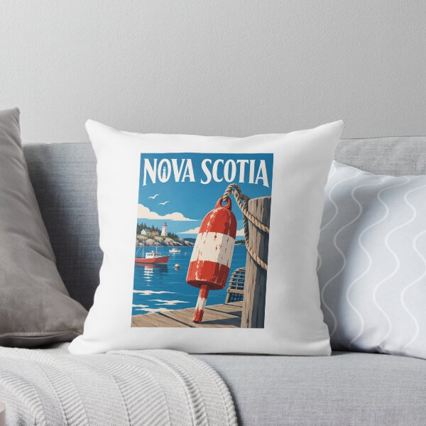 Item preview, Nova Scotia Canada Buoy Travel Vintage Poster designed and sold by Beyond Destinations.