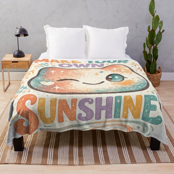 Item preview, Make Your Own Sunshine Cute Cat Retro Positive Quote Kawaii Art Design designed and sold by inkoutninja.