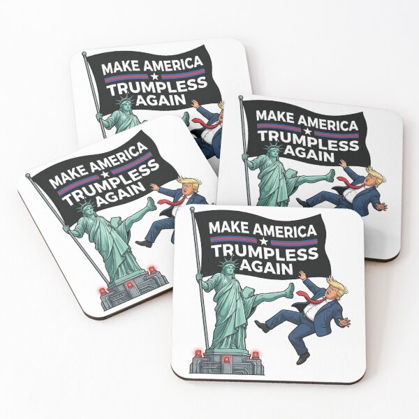 Item preview, Make America Trumpless Again Statue of Liberty Kicking Trump Anti MAGA Political Cartoon designed and sold by raedattia.