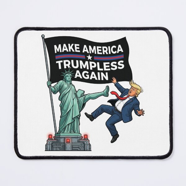 Item preview, Make America Trumpless Again Statue of Liberty Kicking Trump Anti MAGA Political Cartoon designed and sold by raedattia.