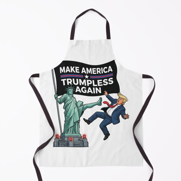 Item preview, Make America Trumpless Again Statue of Liberty Kicking Trump Anti MAGA Political Cartoon designed and sold by raedattia.