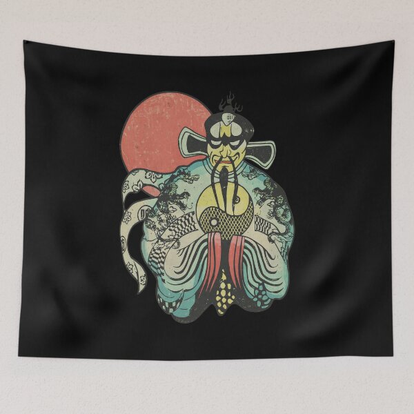 Item preview, Vintage Chinese Deity Fortune Folk Art designed and sold by WalkercKenziec.