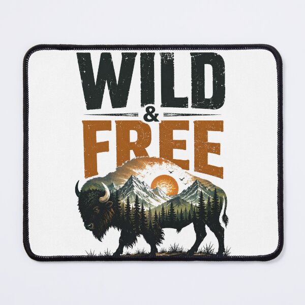 Item preview, Wild & Free Bison Mountain Wilderness Outdoor Adventure Design designed and sold by CKADigital.