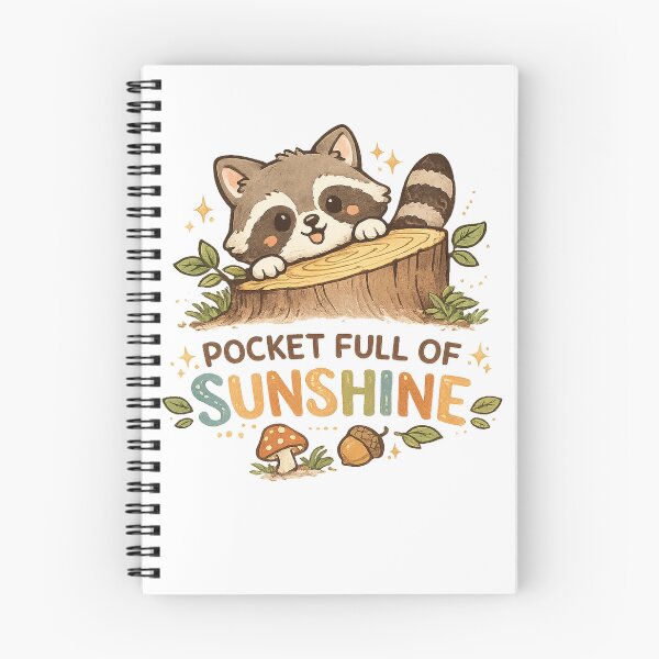 Item preview, Pocket Full of Sunshine Cute Raccoon Woodland Cottagecore Art Design designed and sold by inkoutninja.