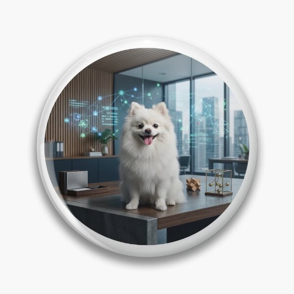 Item preview, Cyberpunk Pomeranian - High-Tech Holographic Dog designed and sold by Zen Motif Japan.