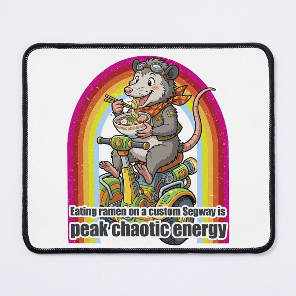 Item preview, Ramen Eating Opossum on Custom Segway Chaotic Energy Funny Anime Style designed and sold by LOVEARTDESIGN.