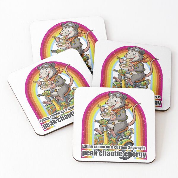Item preview, Ramen Eating Opossum on Custom Segway Chaotic Energy Funny Anime Style designed and sold by LOVEARTDESIGN.
