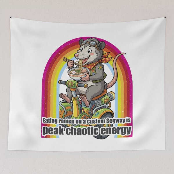 Item preview, Ramen Eating Opossum on Custom Segway Chaotic Energy Funny Anime Style designed and sold by LOVEARTDESIGN.