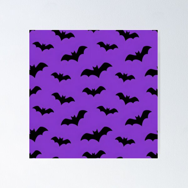 Item preview, Black Bats on Purple – Spooky Halloween Pattern designed and sold by blankTeeShirt.