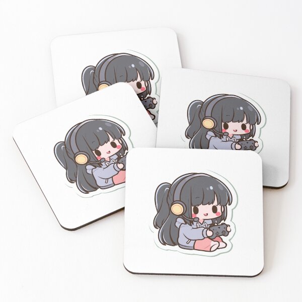 Item preview, Cute Chibi Gamer Girl with Headset & Controller designed and sold by NicolasGlowArt.