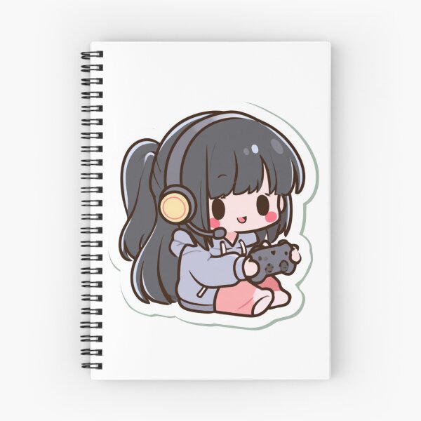 Item preview, Cute Chibi Gamer Girl with Headset & Controller designed and sold by NicolasGlowArt.
