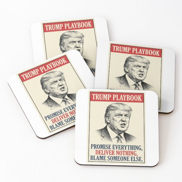 Item preview, Trump Playbook Promise Deliver Blame Anti Trump Satirical Political Illustration designed and sold by raedattia.