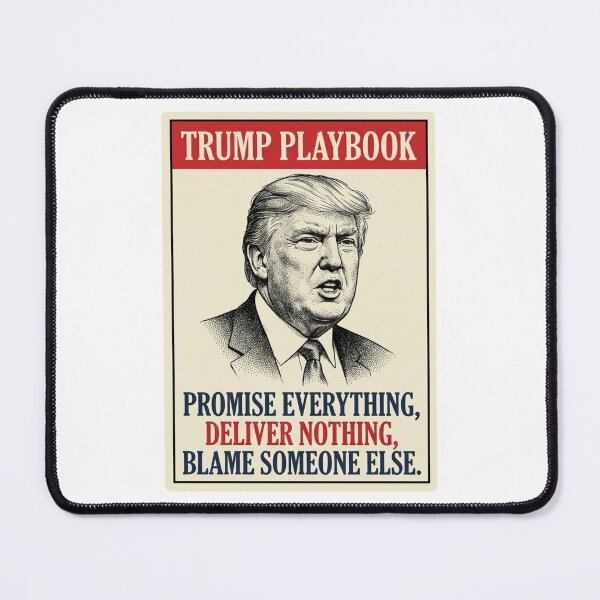 Item preview, Trump Playbook Promise Deliver Blame Anti Trump Satirical Political Illustration designed and sold by raedattia.