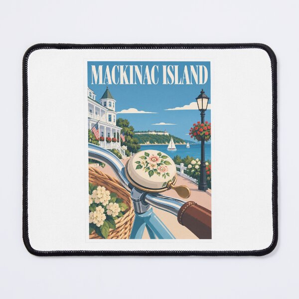 Item preview, Mackinac Island Bicycle Bell Travel Poster designed and sold by Beyond Destinations.