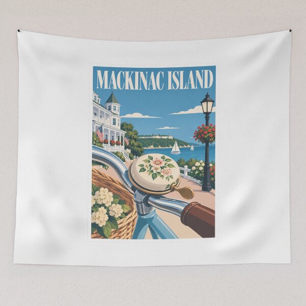 Item preview, Mackinac Island Bicycle Bell Travel Poster designed and sold by Beyond Destinations.