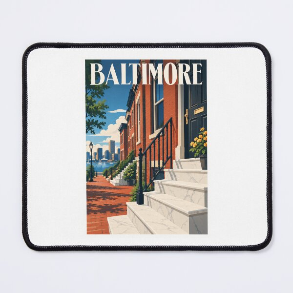 Item preview, Baltimore Maryland Marble Steps Travel Poster designed and sold by Beyond Destinations.