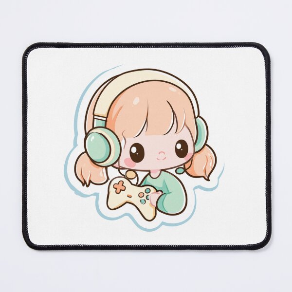 Item preview, Kawaii Gamer Girl Video Game Controller Headset designed and sold by NicolasGlowArt.