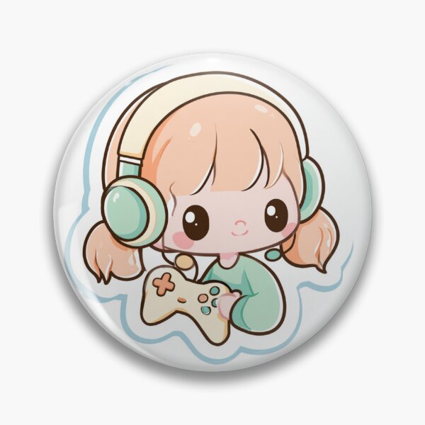 Item preview, Kawaii Gamer Girl Video Game Controller Headset designed and sold by NicolasGlowArt.