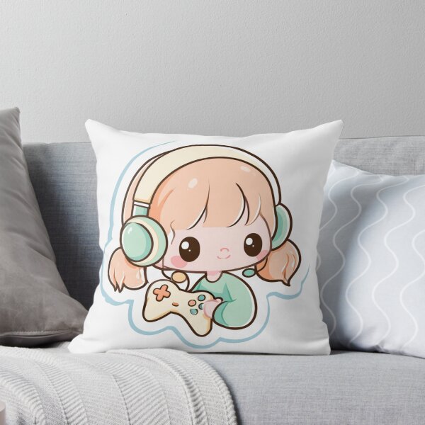 Item preview, Kawaii Gamer Girl Video Game Controller Headset designed and sold by NicolasGlowArt.
