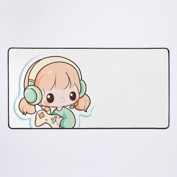 Item preview, Kawaii Gamer Girl Video Game Controller Headset designed and sold by NicolasGlowArt.