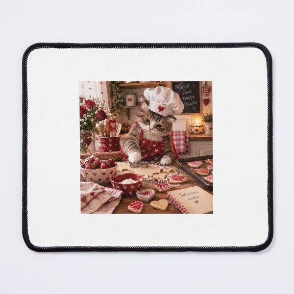 Item preview, Cute Little Cat Baking Valentine Cookies designed and sold by KristinaArts.