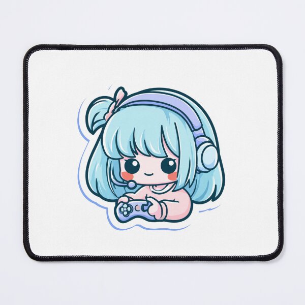 Item preview, Cute Chibi Gamer Girl with Headset & Controller designed and sold by NicolasGlowArt.