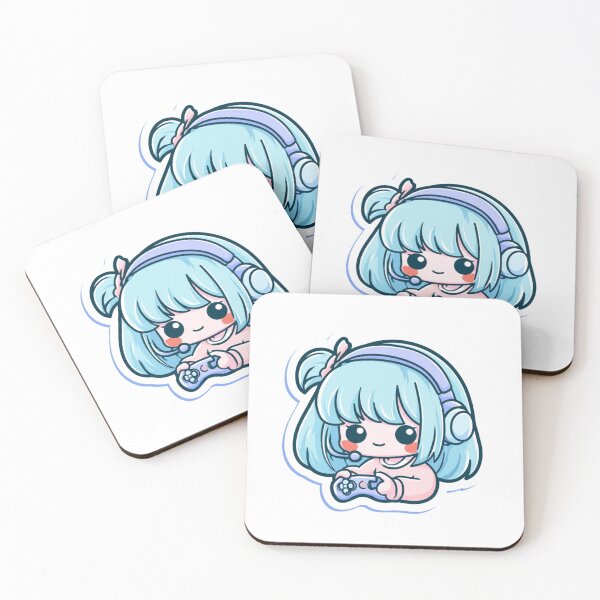 Item preview, Cute Chibi Gamer Girl with Headset & Controller designed and sold by NicolasGlowArt.