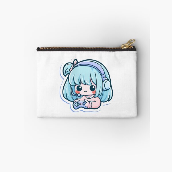 Item preview, Cute Chibi Gamer Girl with Headset & Controller designed and sold by NicolasGlowArt.