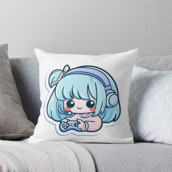 Item preview, Cute Chibi Gamer Girl with Headset & Controller designed and sold by NicolasGlowArt.