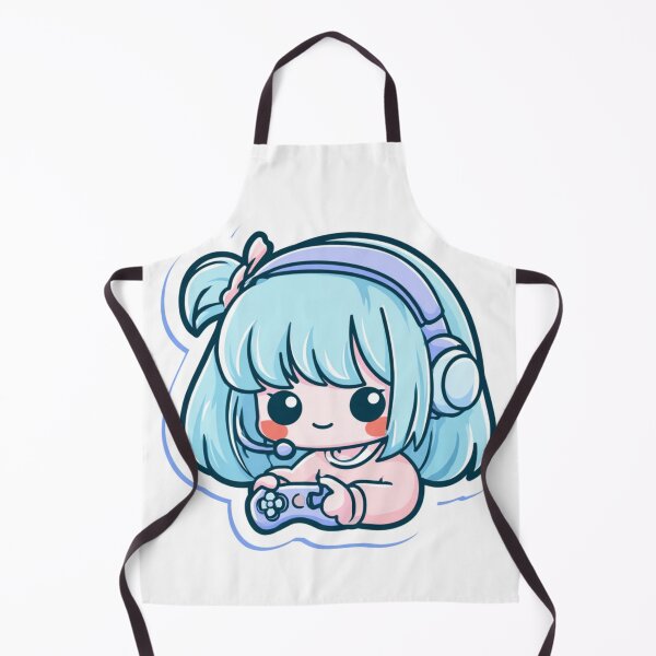 Item preview, Cute Chibi Gamer Girl with Headset & Controller designed and sold by NicolasGlowArt.