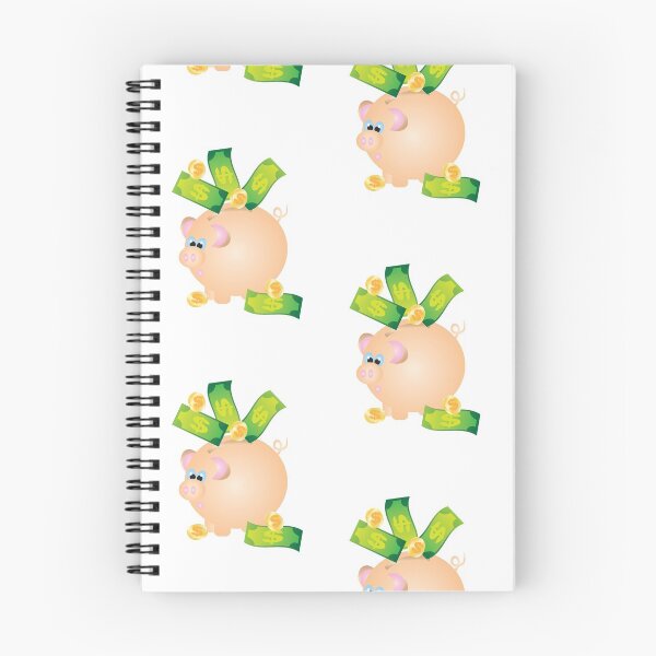Item preview, Savings with Piggy Bank Cash Bills Notes Currency Coins Color Illustration designed and sold by jpldesigns.